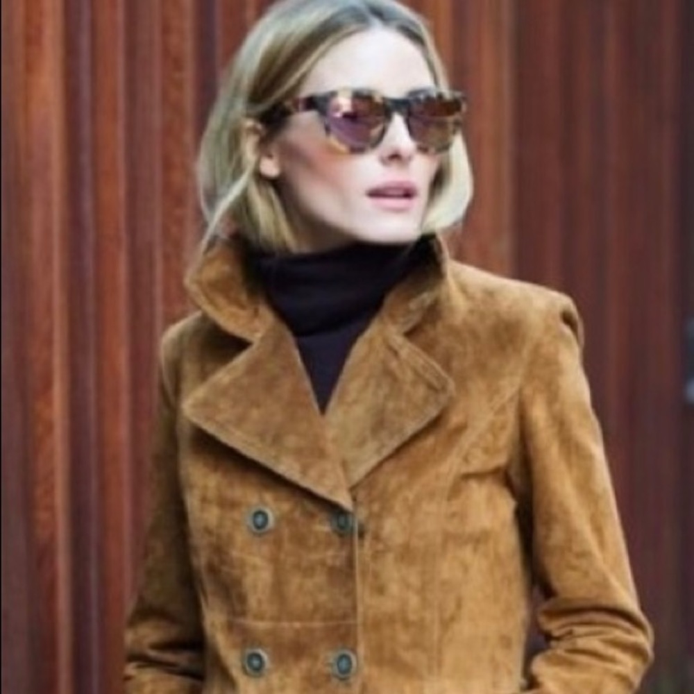 Zara suede double breasted jacket in small in vguc